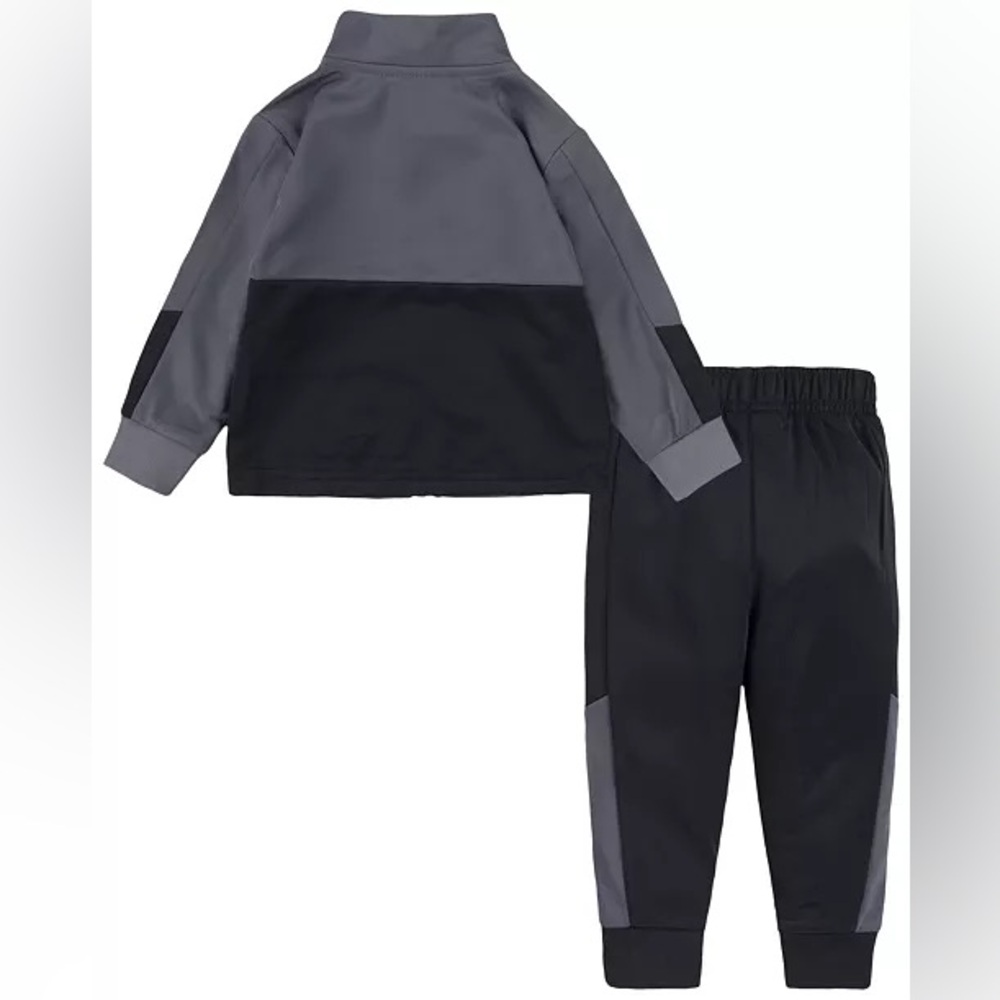 Nike Boys 2-Piece Track Set Full Zip Jacket Jogger Pants Gray Black 4T - Picture 2 of 11